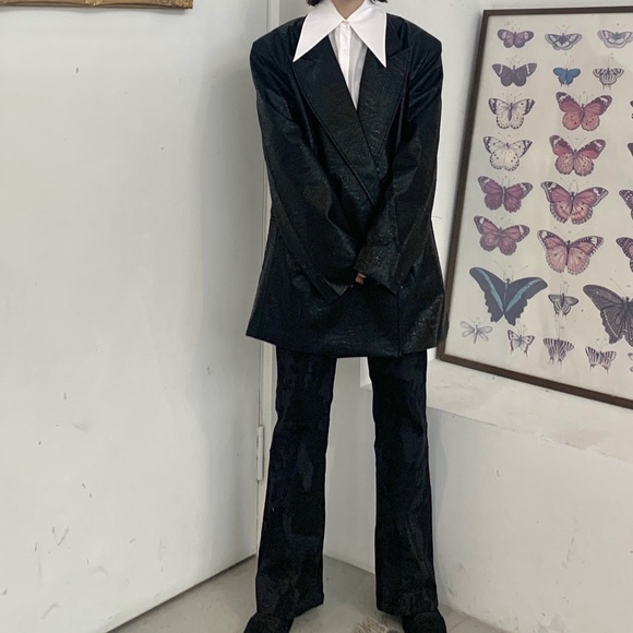 Oversized faux leather jacket - Picture 3 of 3